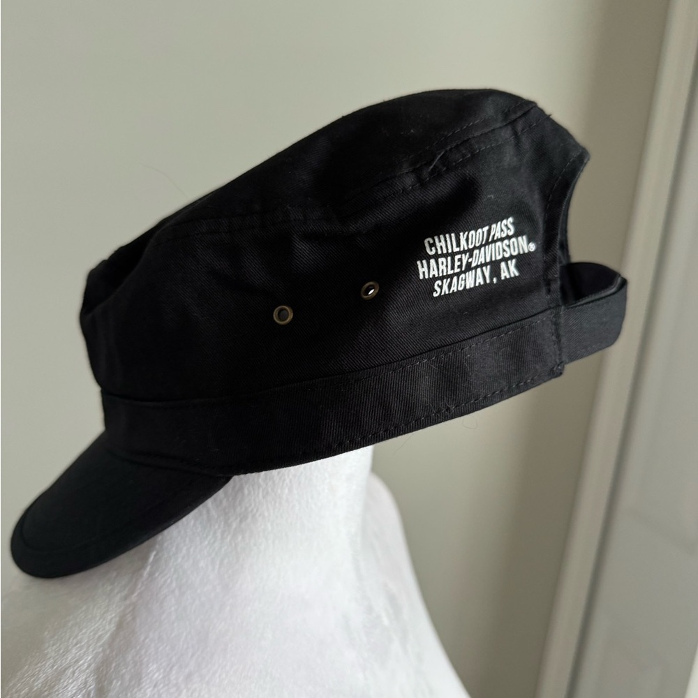 Harley-Davidson Women’s Black Cadet Newsboy Cap From Alaska - Picture 2 of 4